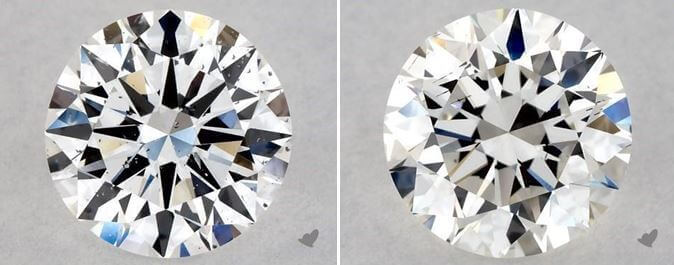 Round cut diamonds excellent vs good