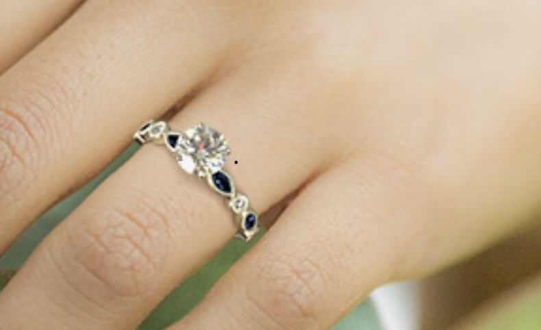 Vintage Asscher Sapphire Engagement Ring