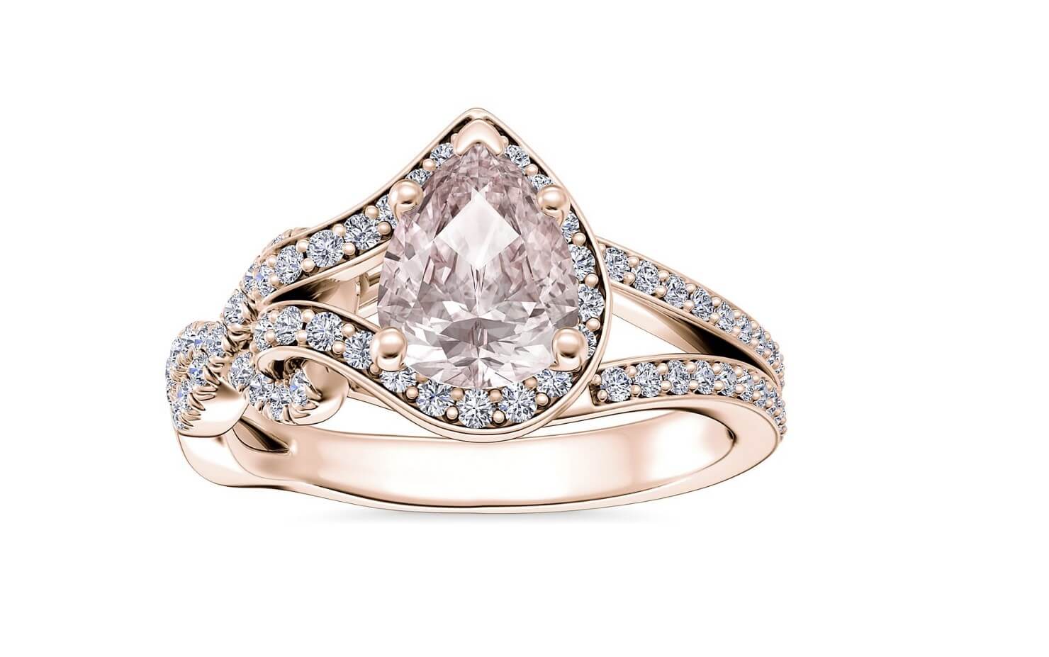 pear rose gold ring