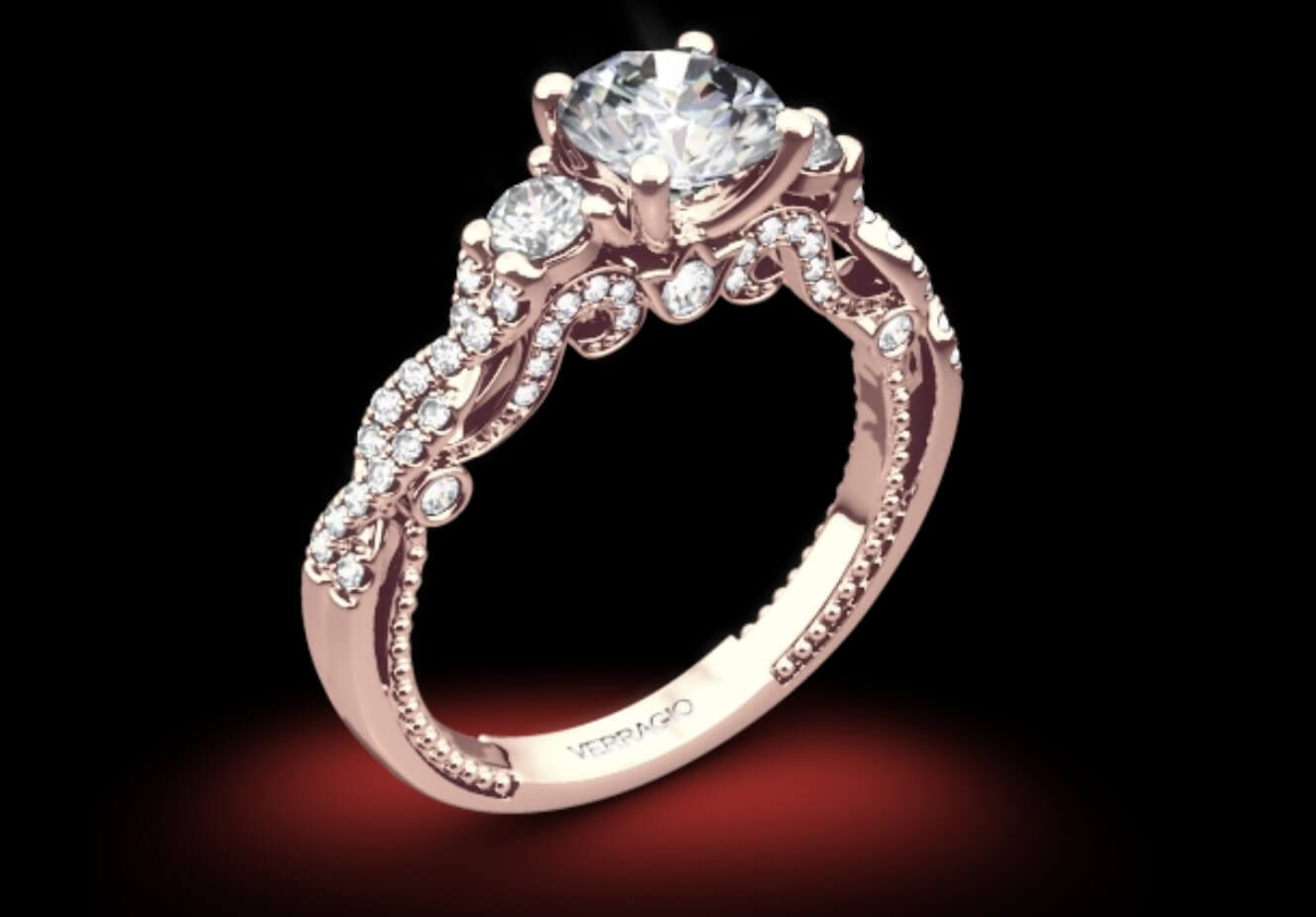 rose gold verragio engagement ring