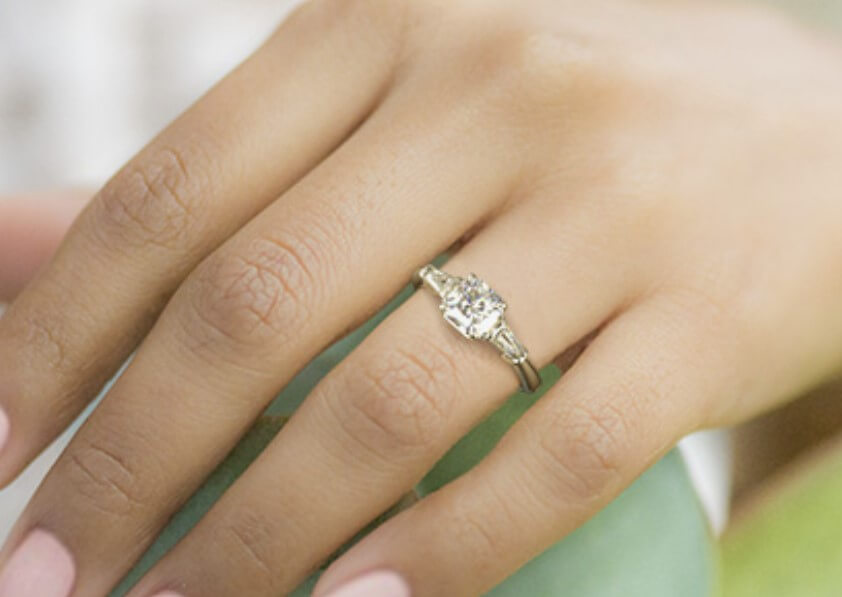 Radiant Tapered Baguette Engagement Ring