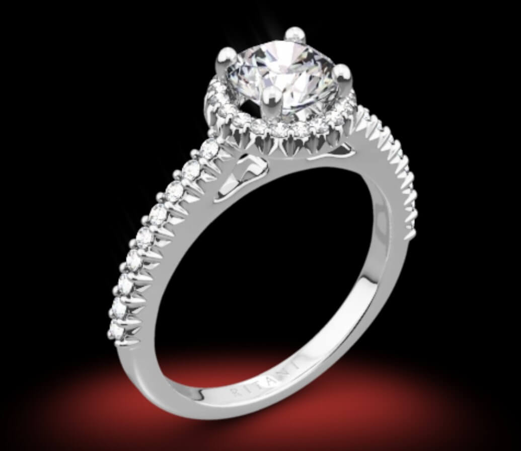 unique pave engagement ring