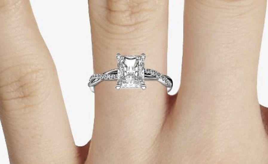 radiant rectangular engagement ring