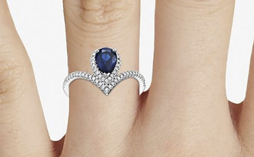 pear sapphire engagement ring