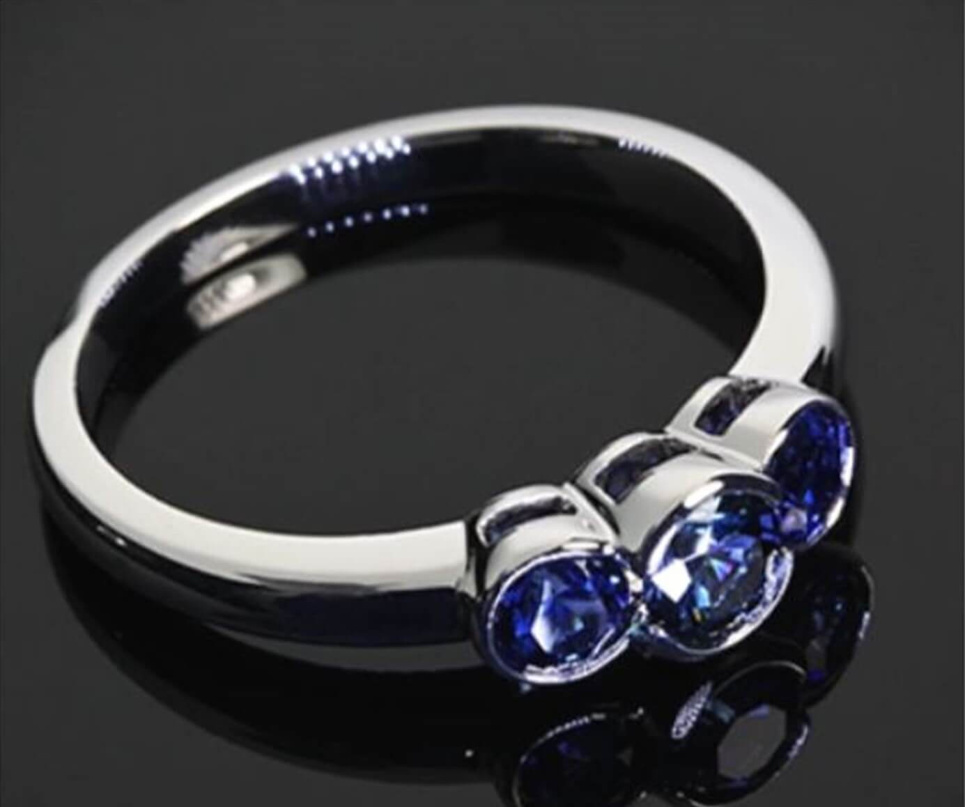 three stone sapphire ring