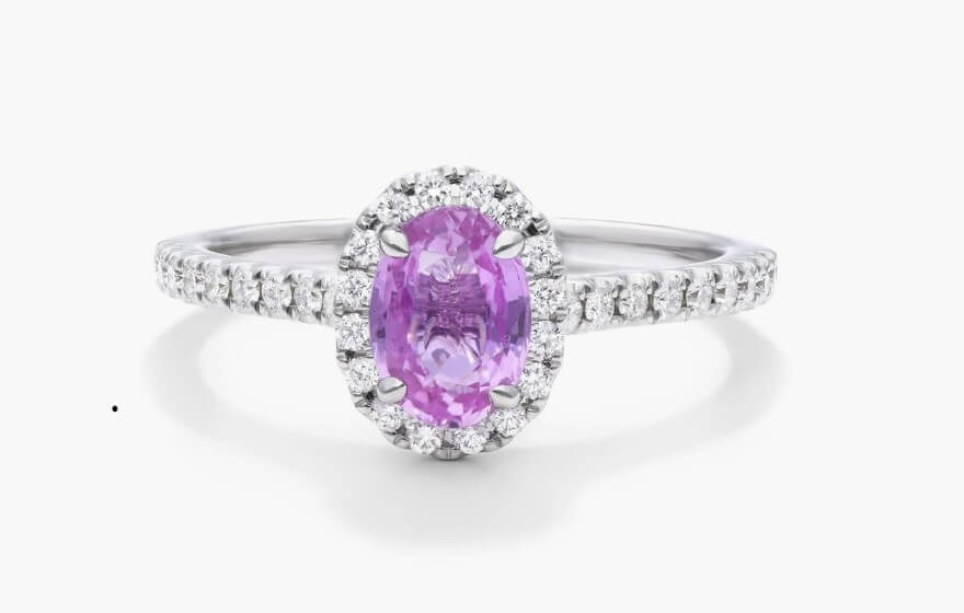 sapphire halo diamond engagement ring