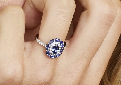 oval cut diamond sapphire engagement ring