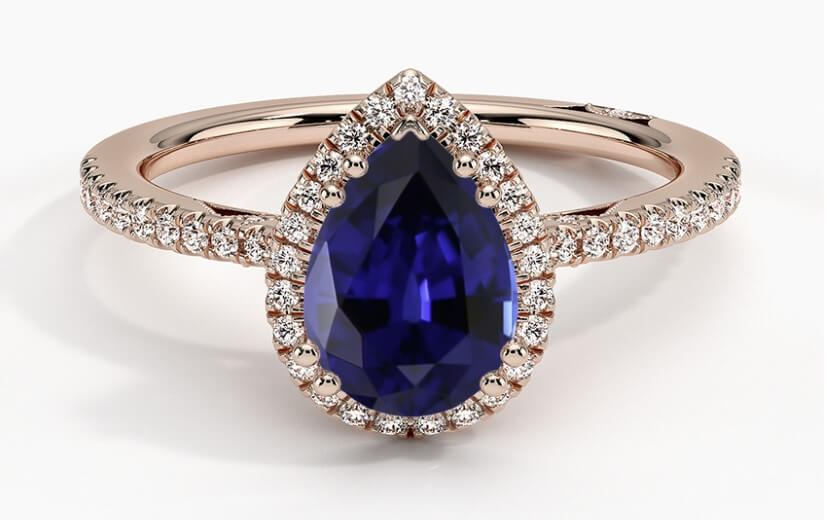 pear sapphire engagement ring