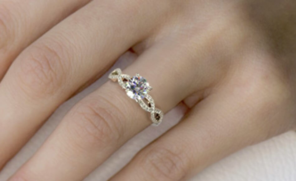Sylvie Modern Criss Cross Solitaire Diamond Engagement Ring Setting –  Carroll's