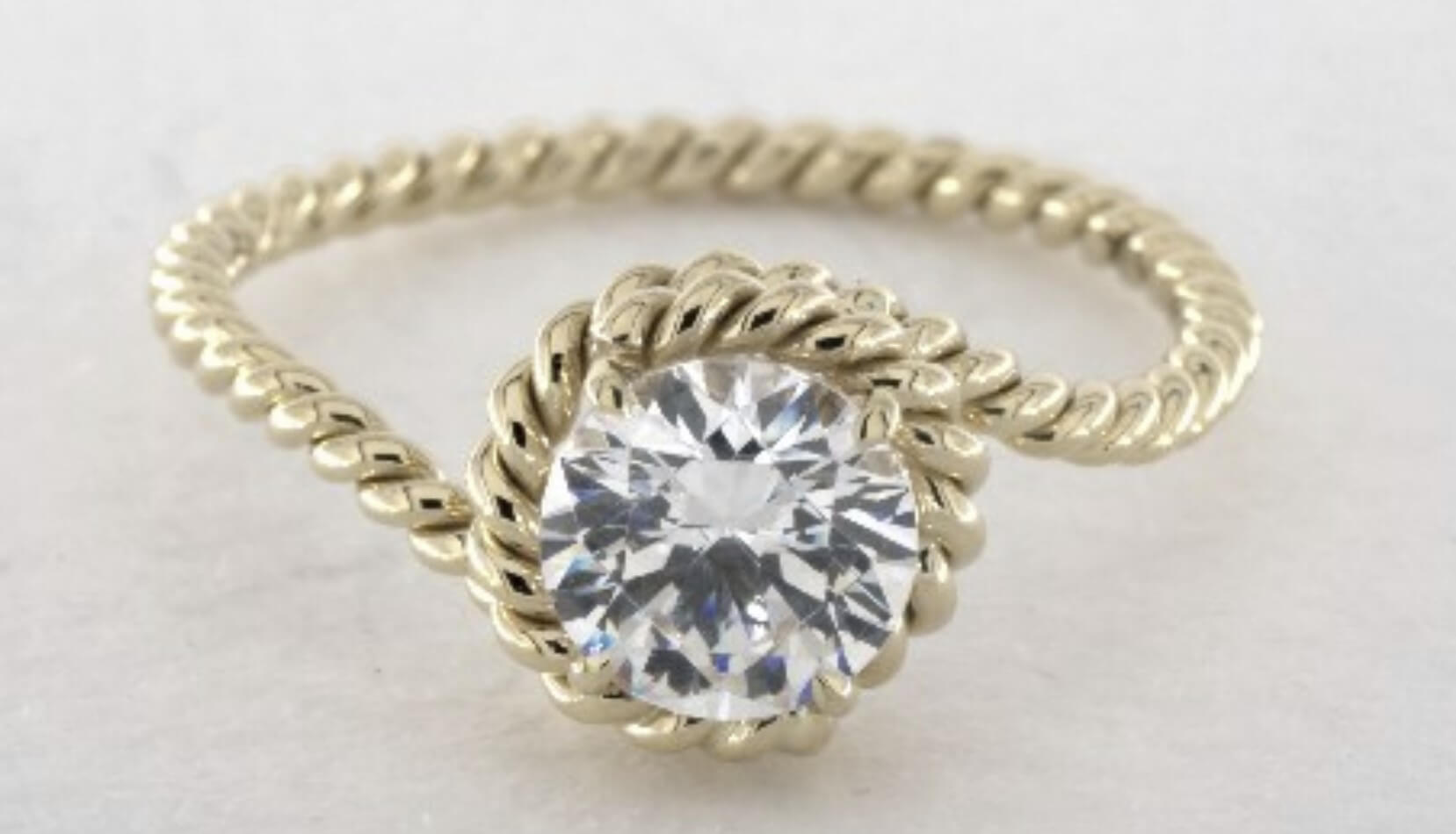 Jolie Contemporary Round Halo Rope Diamond Engagement Ring - artcarvedbridal