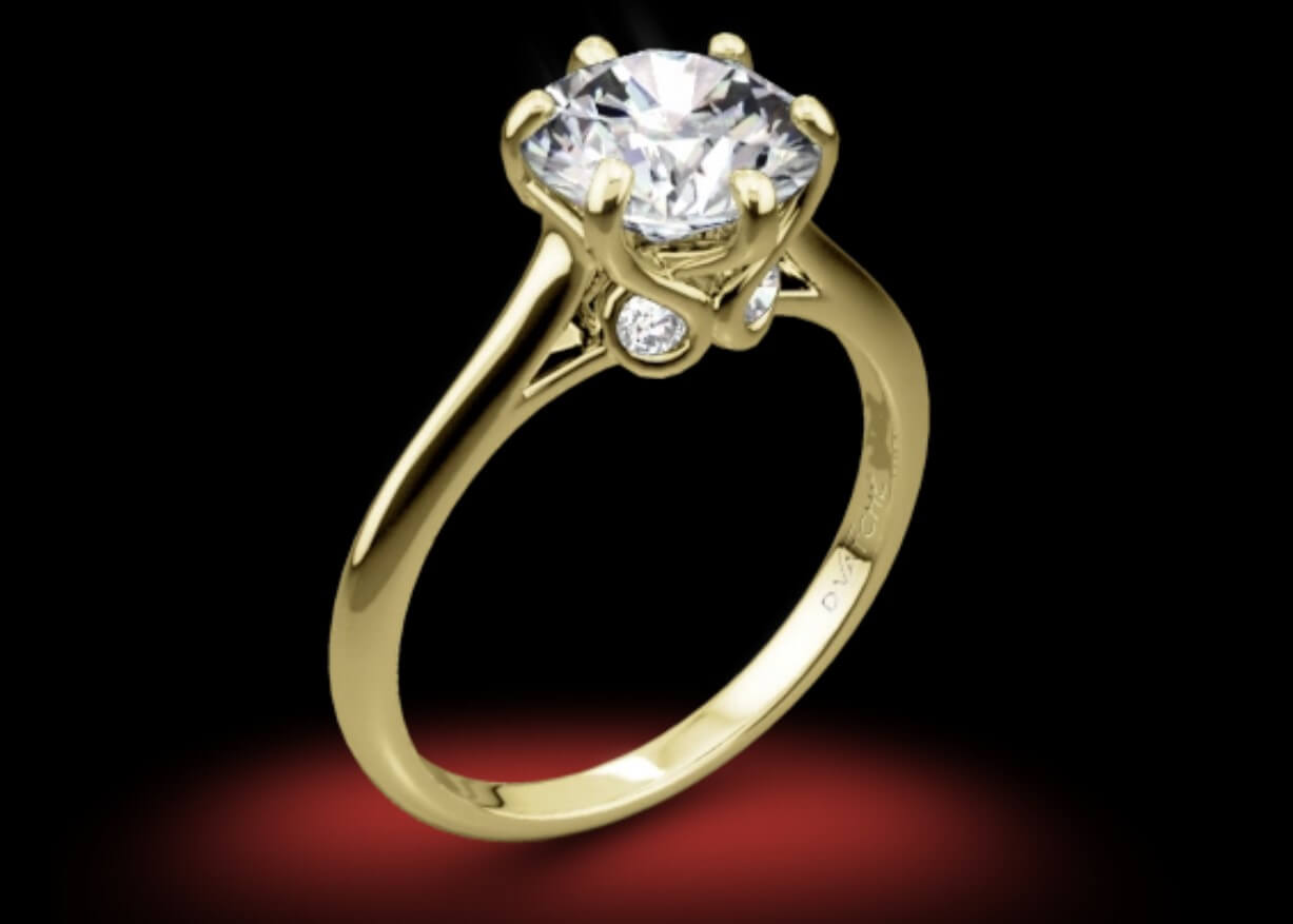petit yellow gold engagement ring semi mount setting