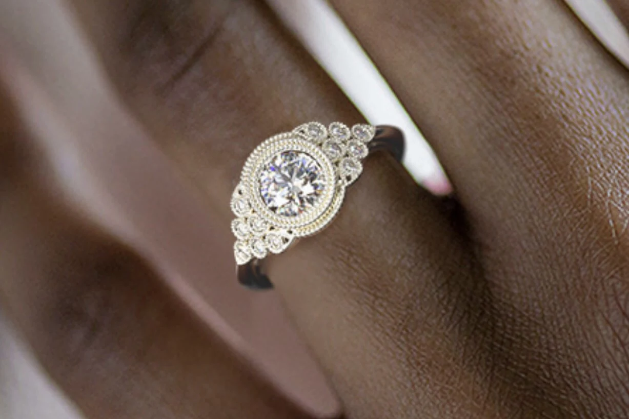 unique bazel set engagement ring setting