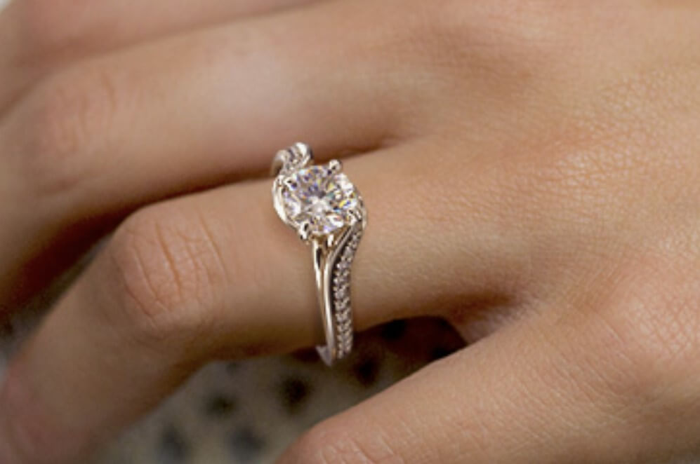 pave round engagement ring