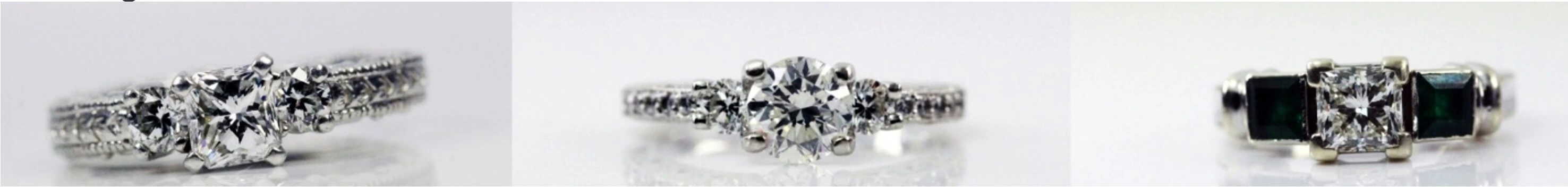 unique three stone diamond rings