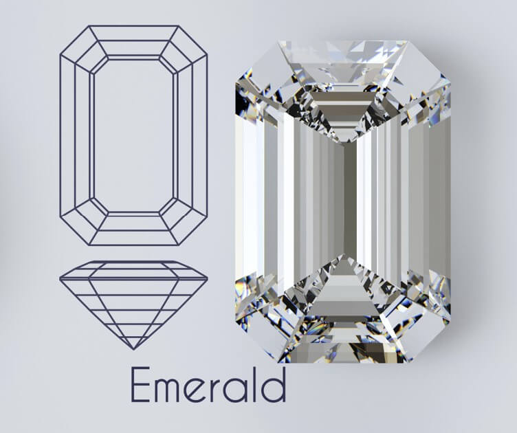 Emerald Cut Diamond Shape Pattern