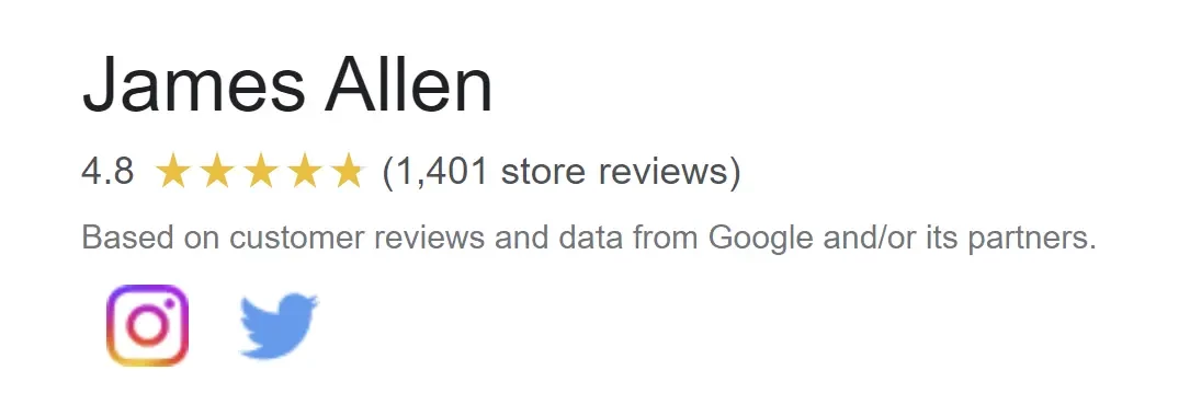 James Allen Google Reviews