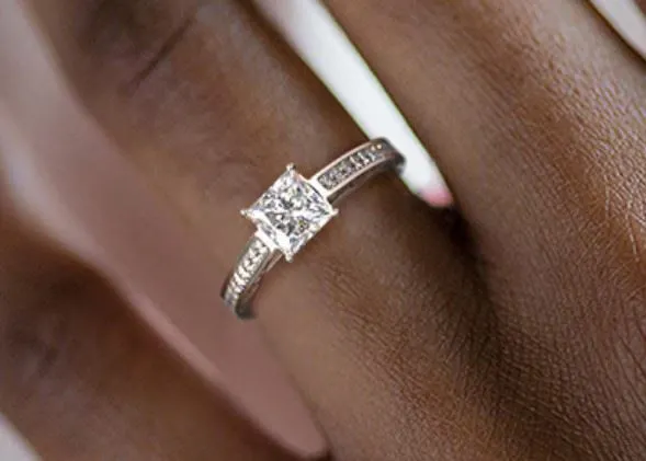 unique princess cut diamond engagement ring